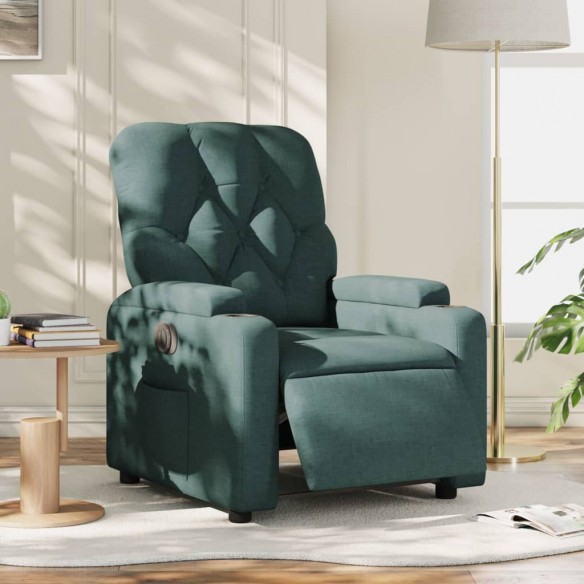 Fauteuil inclinable électrique Vert foncé Tissu