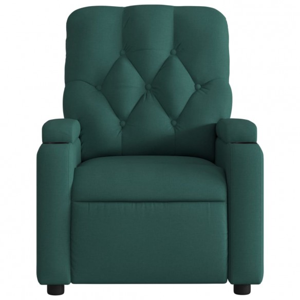 Fauteuil inclinable électrique Vert foncé Tissu