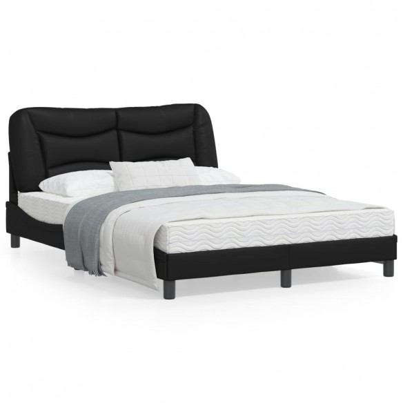 Cadre de lit avec tête de lit Noir 120x200 cm Similicuir