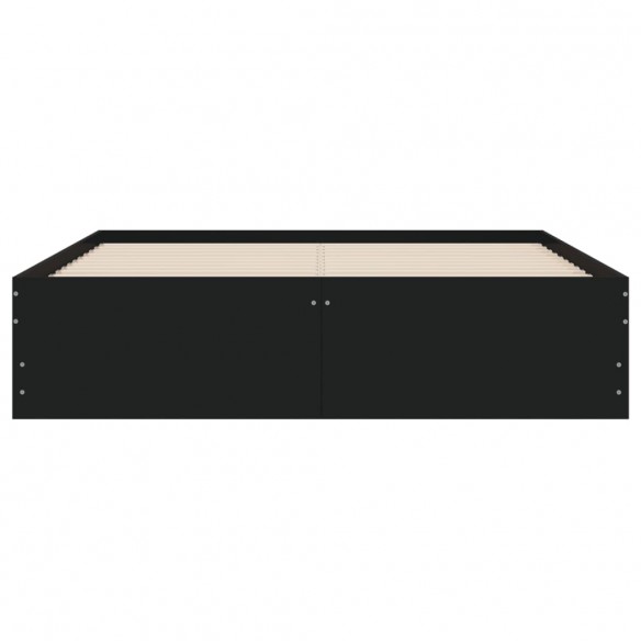 Cadre de lit avec tiroirs noir 135x190 cm bois d'ingénierie