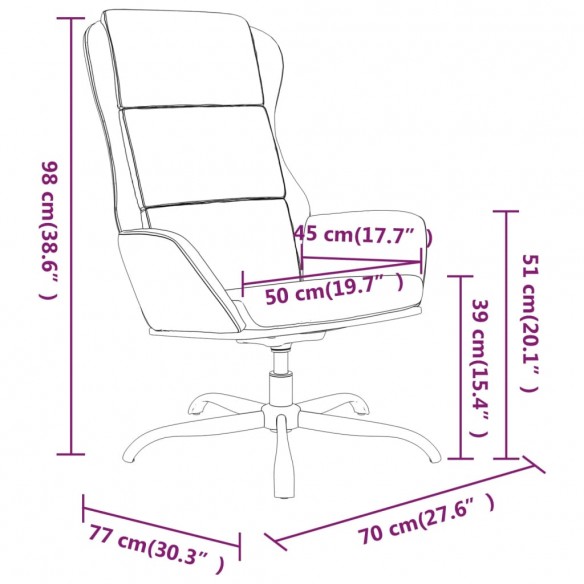 Chaise de relaxation avec repose-pied Crème Tissu microfibre