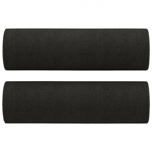 Ensemble de canapés 4 pcs avec coussins noir tissu