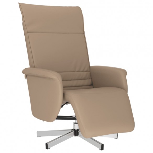 Fauteuil inclinable avec repose-pieds cappuccino similicuir