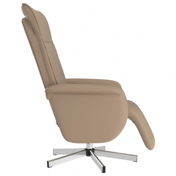 Fauteuil inclinable avec repose-pieds cappuccino similicuir