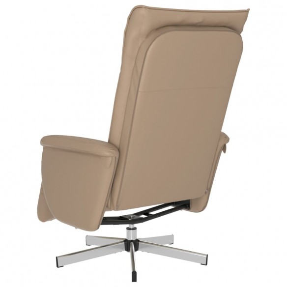 Fauteuil inclinable avec repose-pieds cappuccino similicuir