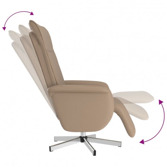 Fauteuil inclinable avec repose-pieds cappuccino similicuir