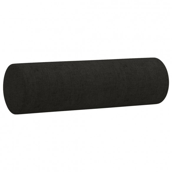 Ensemble de canapés 2 pcs avec coussins noir tissu