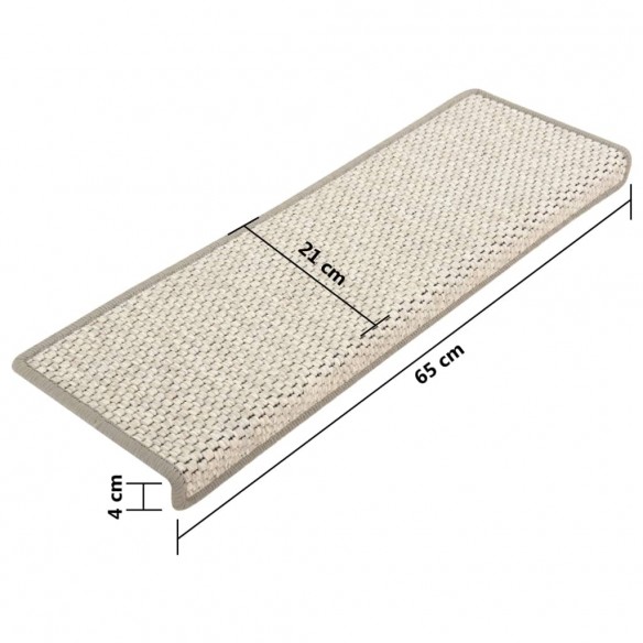 Tapis d'escalier autocollants 15 pcs 65x21x4 cm Argenté