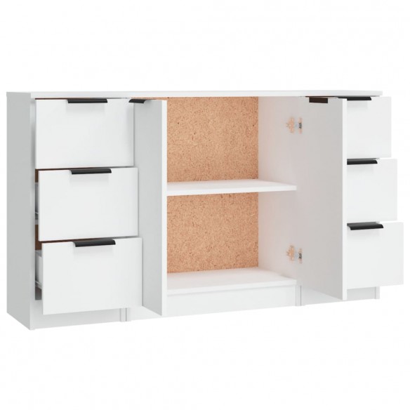 Buffets 3 pcs Blanc Bois d'ingénierie