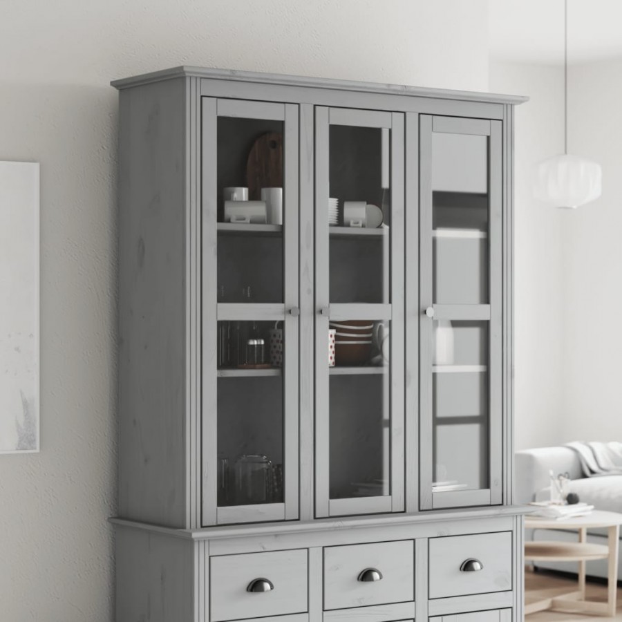 Armoire avec portes vitrées BODO gris...