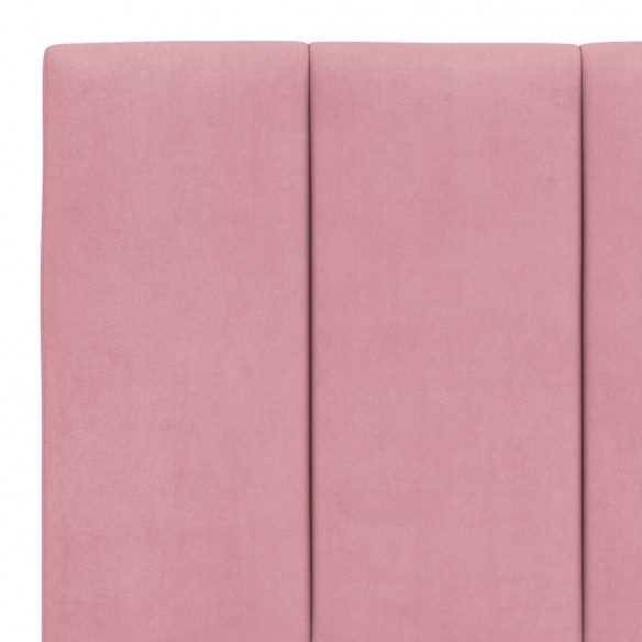 Cadre de lit avec tête de lit Rose 160x200 cm Velours