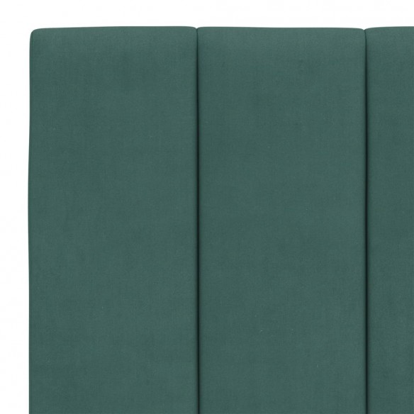 Cadre de lit avec tête de lit Vert foncé 120x200 cm Velours