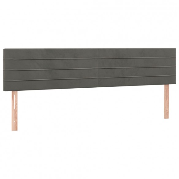 Cadre de lit et matelas Gris foncé 160x200cm Velours