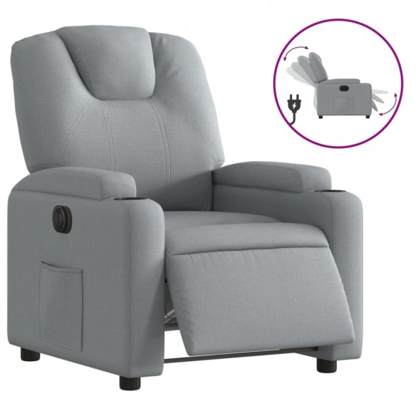 Fauteuil inclinable électrique Gris clair Tissu