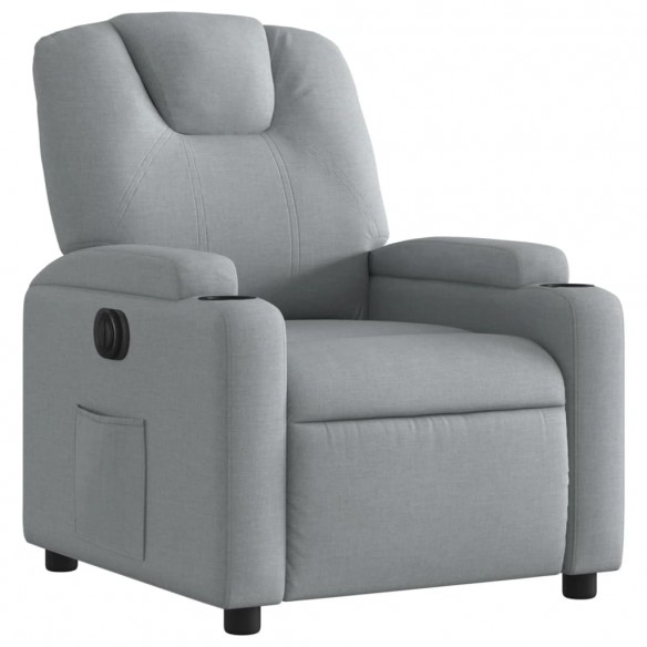 Fauteuil inclinable électrique Gris clair Tissu