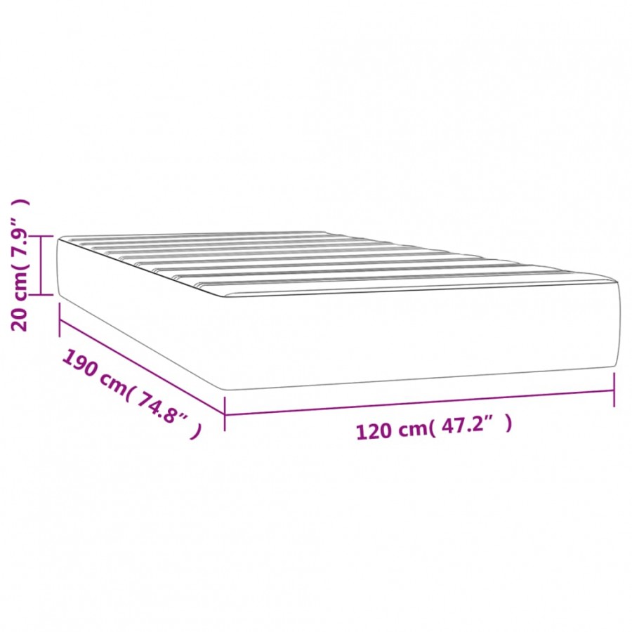Matelas de lit à ressorts ensachés blanc 120x190x20 cm