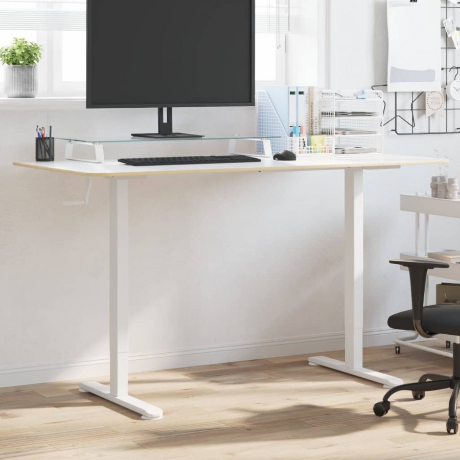 Cadre de bureau debout blanc (94-135)x60x(70-114) cm acier Cadre de bureau debout blanc (94-135)x60x(70-114) cm acier