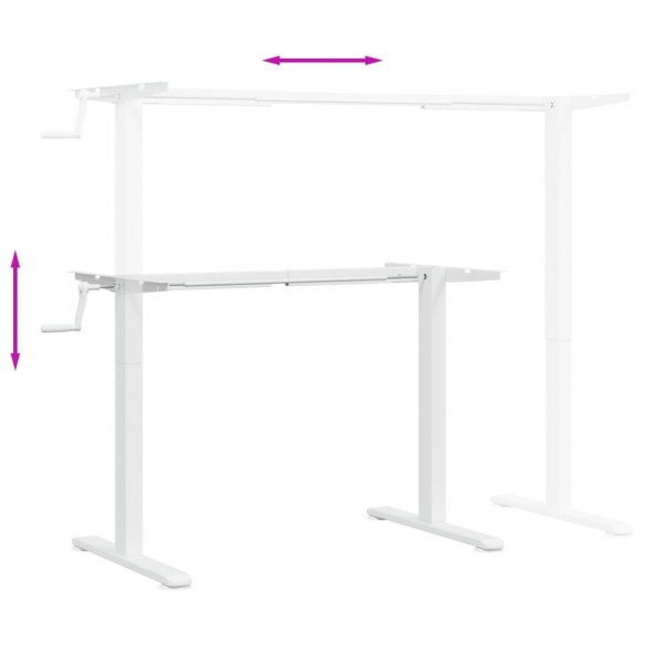 Cadre de bureau debout blanc (94-135)x60x(70-114) cm acier