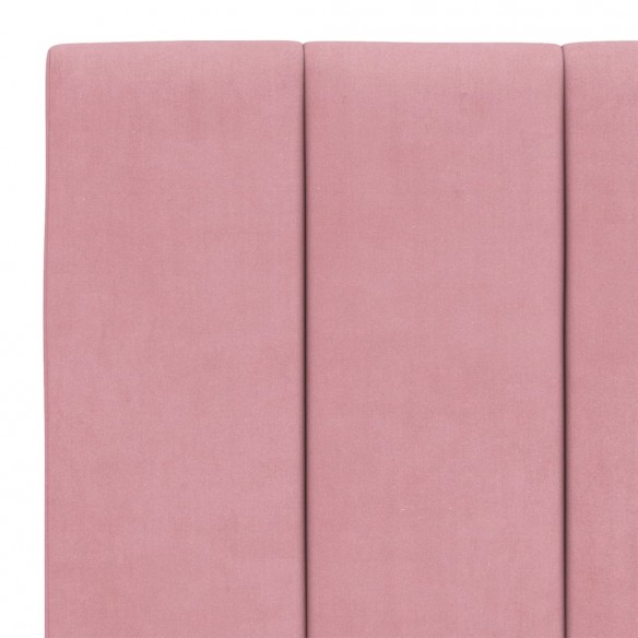 Cadre de lit avec tête de lit Rose 140x190 cm Velours