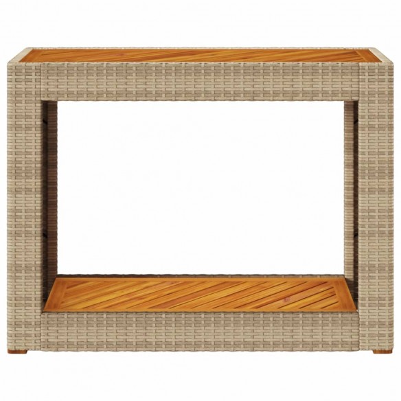 Table d'appoint de jardin dessus en bois beige 100x40x75 cm