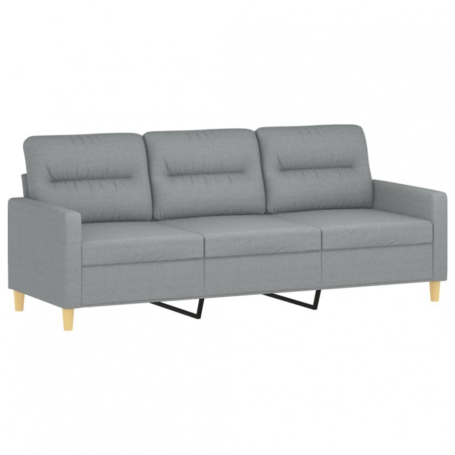 Ensemble de canapés 4 pcs avec coussins Gris clair Tissu