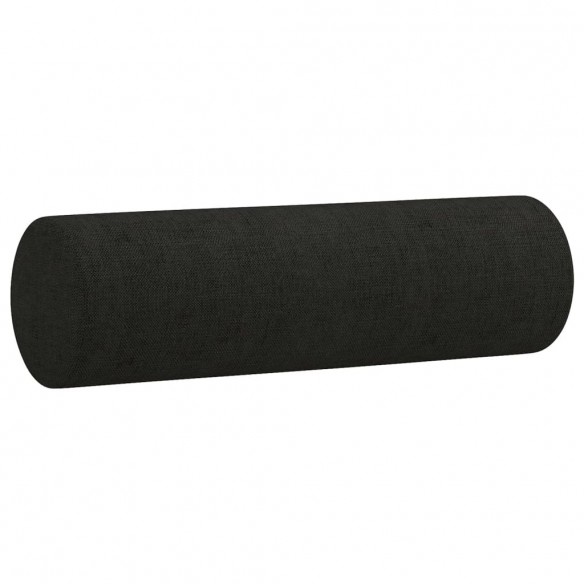 Ensemble de canapés 3 pcs avec coussins noir tissu