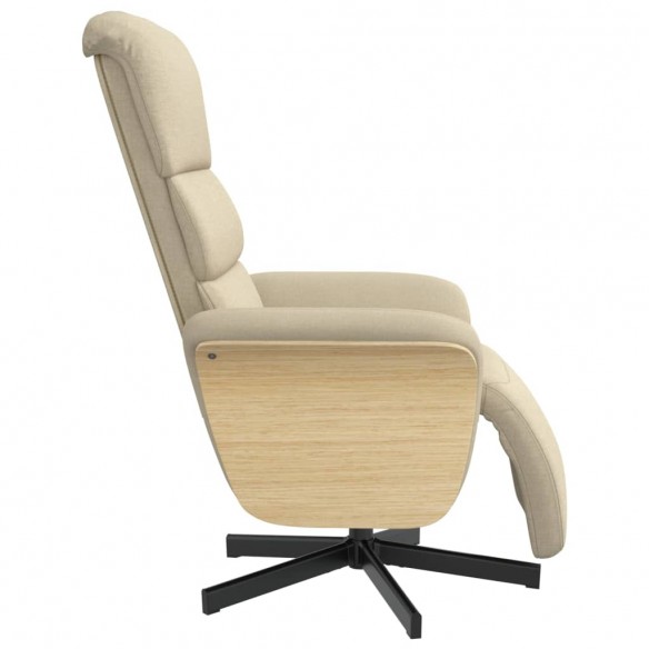 Fauteuil inclinable avec repose-pied crème tissu