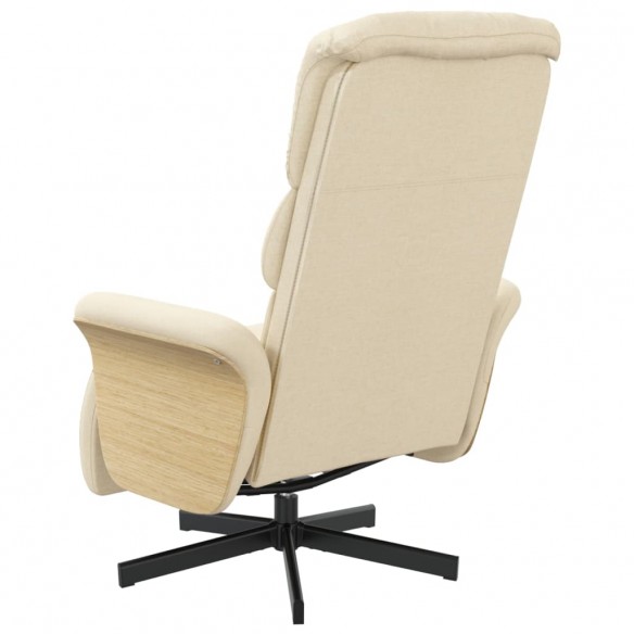 Fauteuil inclinable avec repose-pied crème tissu