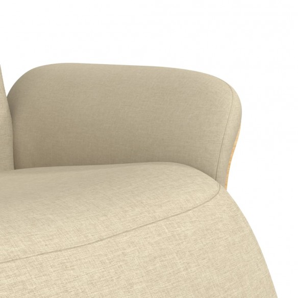 Fauteuil inclinable avec repose-pied crème tissu