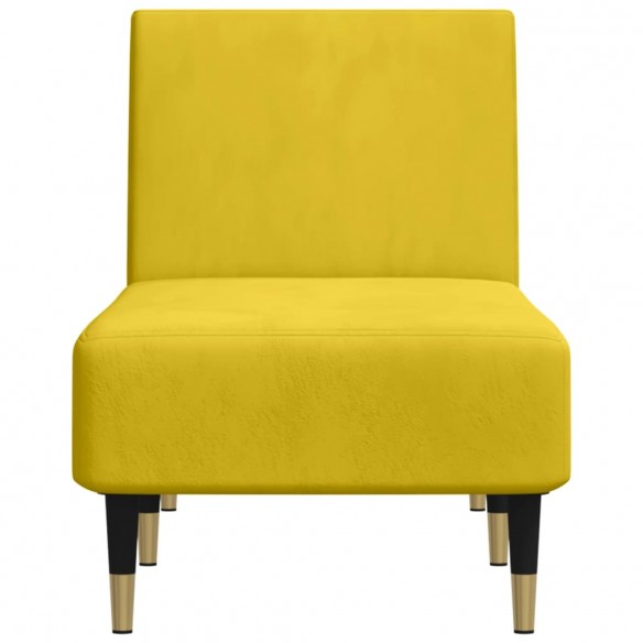 Chaise longue jaune velours