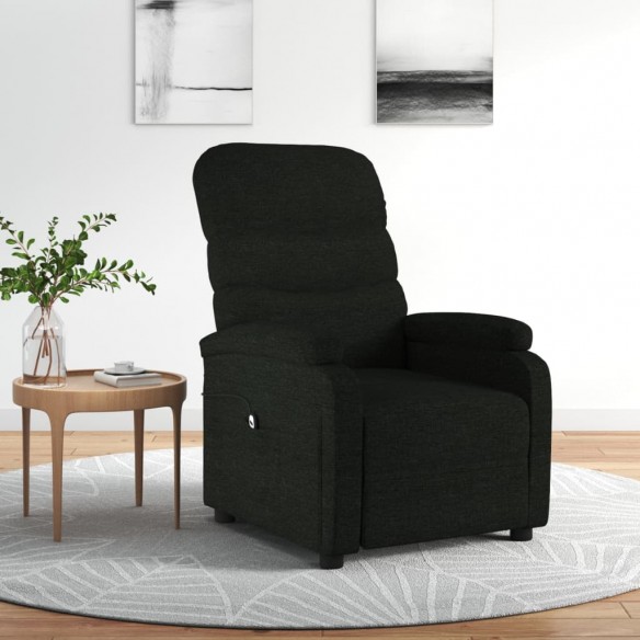 Fauteuil inclinable électrique Noir Tissu