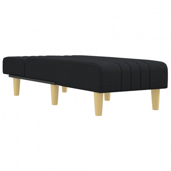 Chaise longue noir tissu