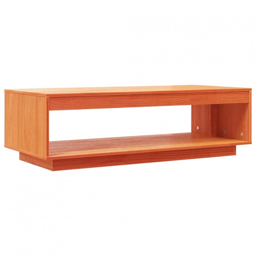 Table basse cire marron 110x50x33,5 cm bois massif de pin Table basse cire marron 110x50x33,5 cm bois massif de pin
