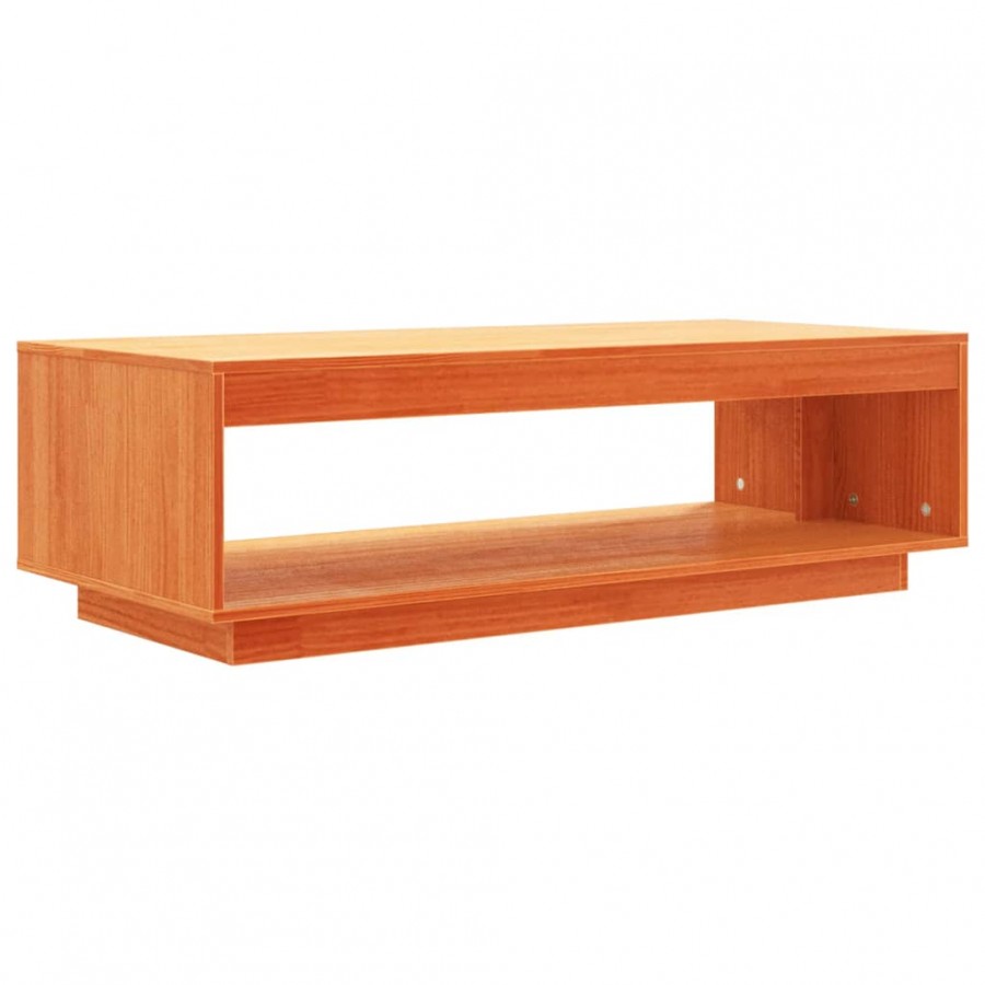 Table basse cire marron 110x50x33,5 cm bois massif de pin Table basse cire marron 110x50x33,5 cm bois massif de pin
