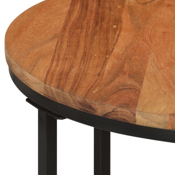 Table basse 45x45x35 cm bois massif acacia et fer