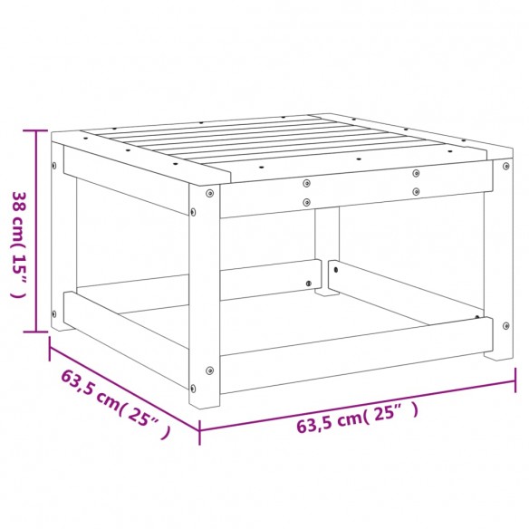 Repose-pied de jardin blanc bois de pin massif