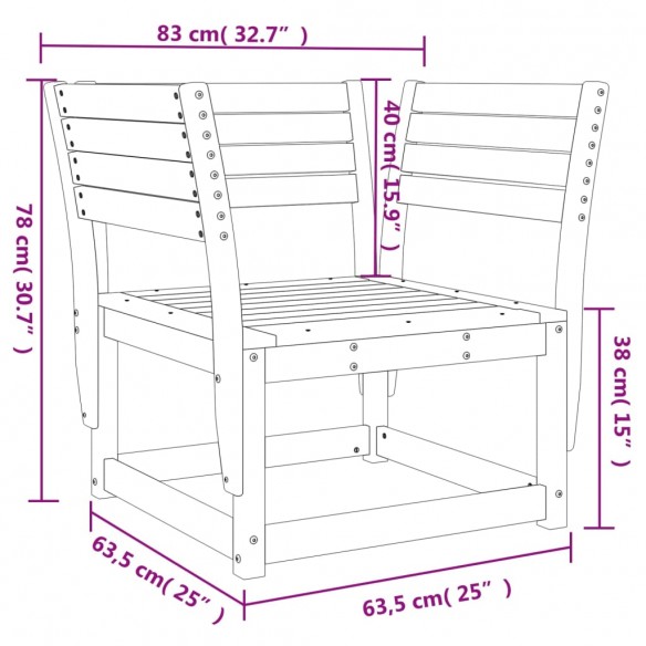 Chaise de jardin blanc bois massif de pin