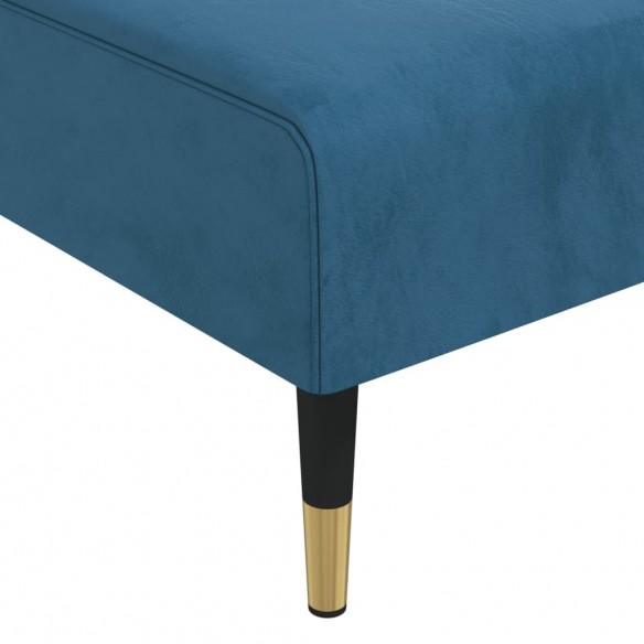 Chaise longue bleu velours