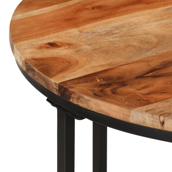 Table basse 55x55x45 cm bois massif acacia et fer