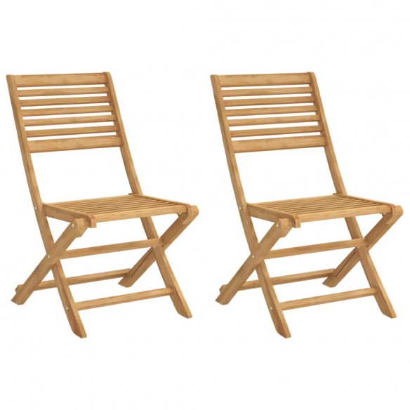 Chaises pliables de jardin 2 pcs bois massif d'acacia