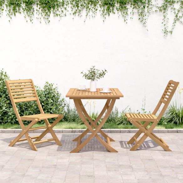 Chaises pliables de jardin 2 pcs bois massif d'acacia