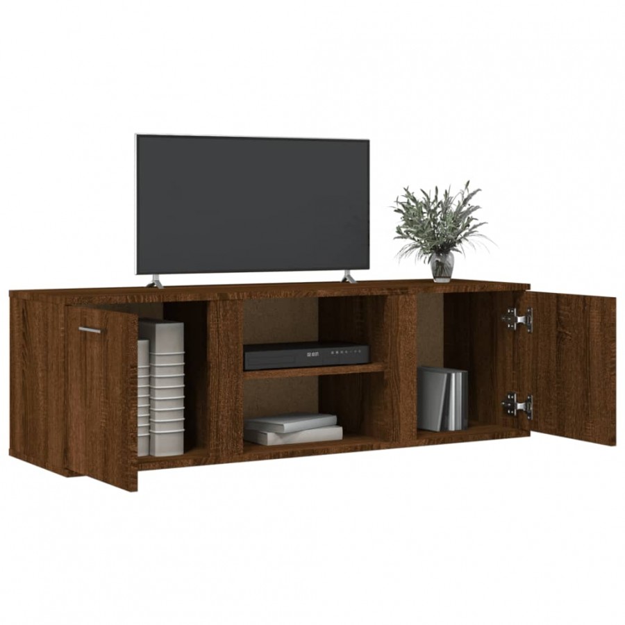 Meuble TV chêne marron 120x34x37 cm bois d'ingénierie Meuble TV chêne marron 120x34x37 cm bois d'ingénierie
