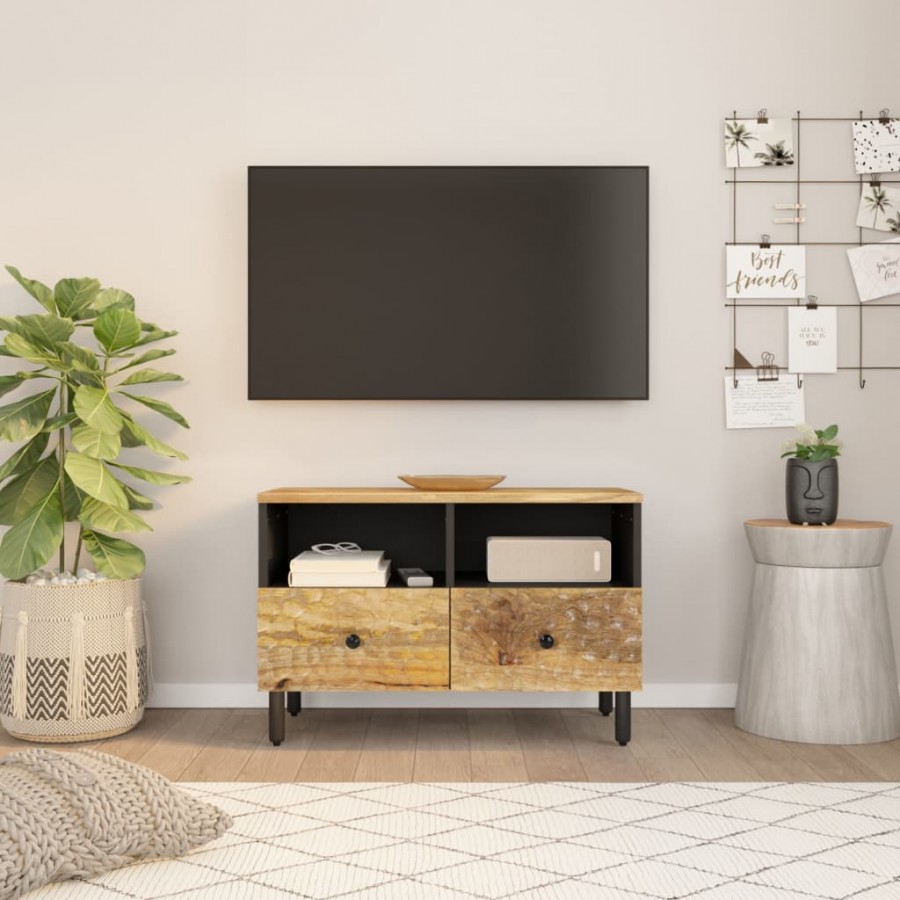 Meuble TV 70x33x46 cm Bois massif de manguier