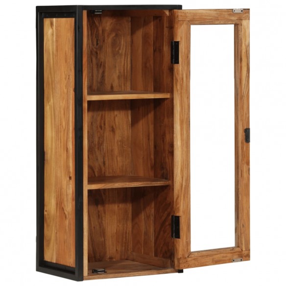 Armoire de salle de bain murale bois massif d'acacia et fer