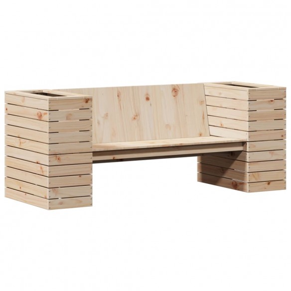 Banc avec jardinières 167,5x60x65 cm bois massif de pin