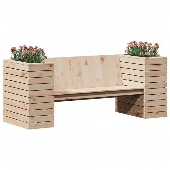 Banc avec jardinières 167,5x60x65 cm bois massif de pin