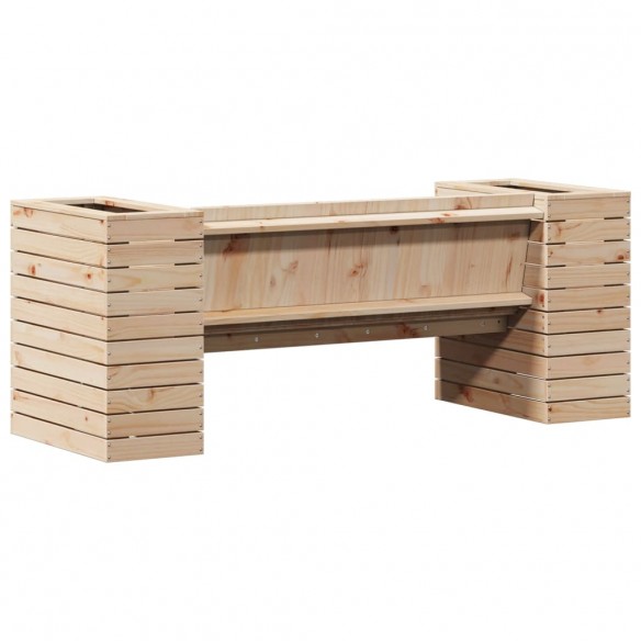 Banc avec jardinières 167,5x60x65 cm bois massif de pin