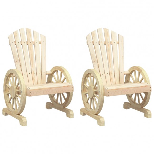 Chaises de jardin Adirondack 2 pcs bois de sapin massif