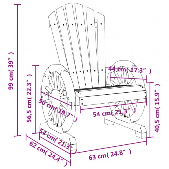 Chaises de jardin Adirondack 2 pcs bois de sapin massif