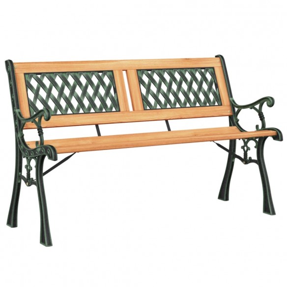 Banc de jardin 116 cm bois de sapin massif et acier